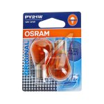 Set de 2 becuri PY21W 12V 21W BAU15s galben (blister) OSRAM