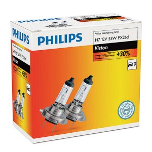 Set 2 becuri far H7 55W 12V VISION PHILIPS