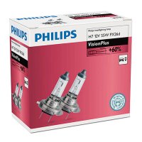 Set 2 becuri far H7 55W 12V VisionPlus PHILIPS