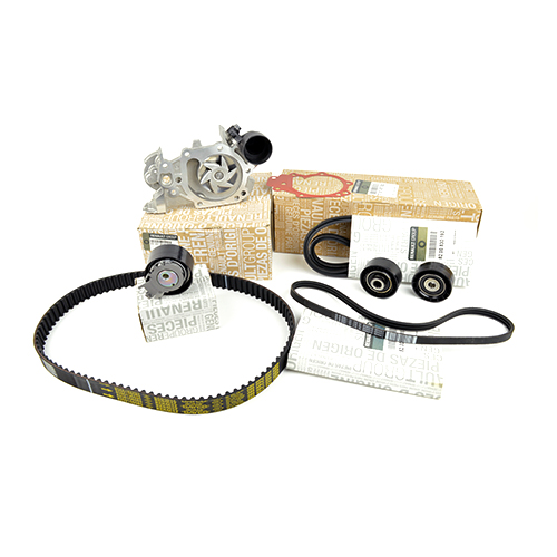 Pachet kit distributie, pompa apa si kit accesorii (cu Servo, cu AC) Logan 1 - 1.2 16v ORIGINAL - Apasa pe imagine pentru inchidere