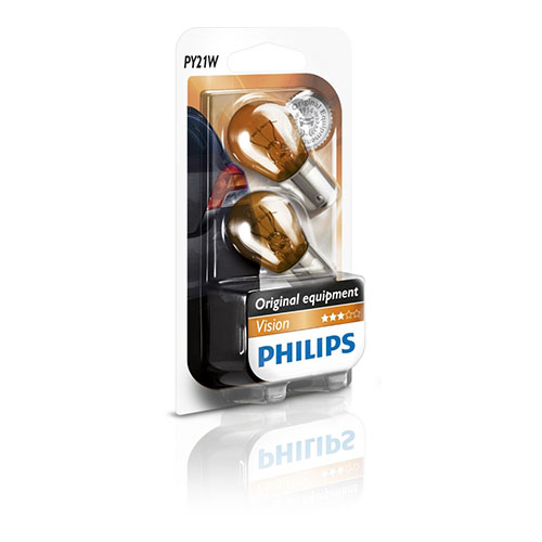 Set de 2 becuri PY21W 12V 21W BAU15s galben (blister) PHILIPS - Apasa pe imagine pentru inchidere